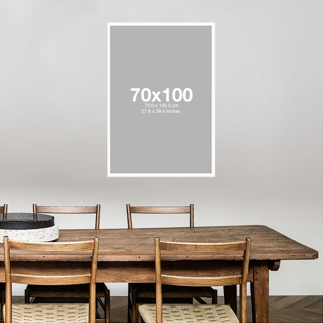poster sizes in a beautiful interior design with a table and chairs