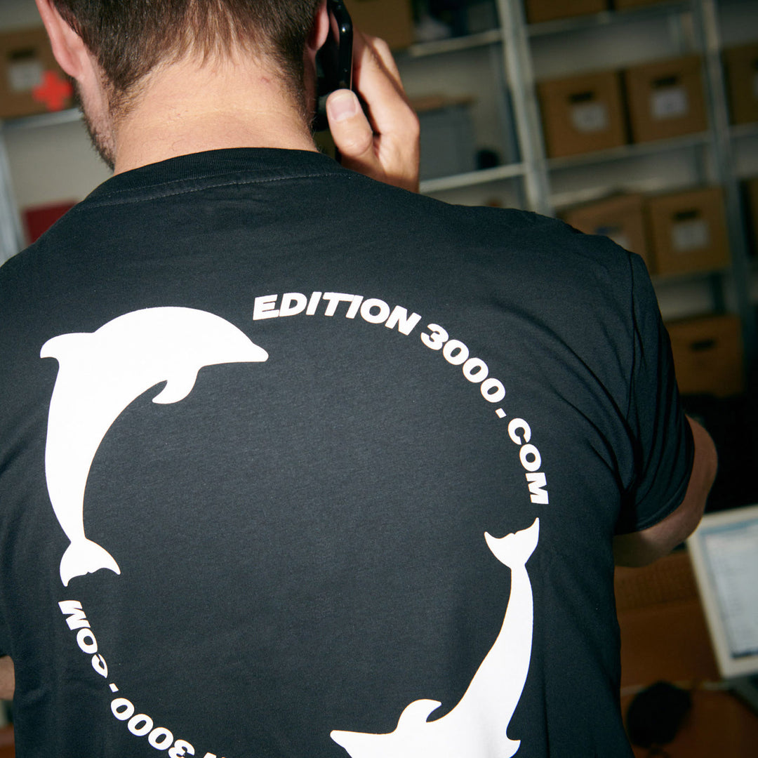 black edition3000 shirt with organic cotton and hand screen printed 
